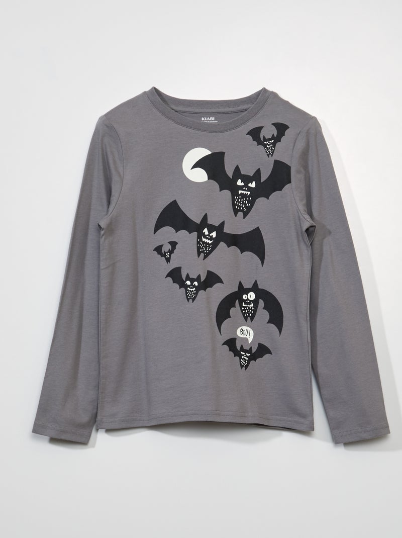 T-shirt com estampado 'halloween' CINZA - Kiabi