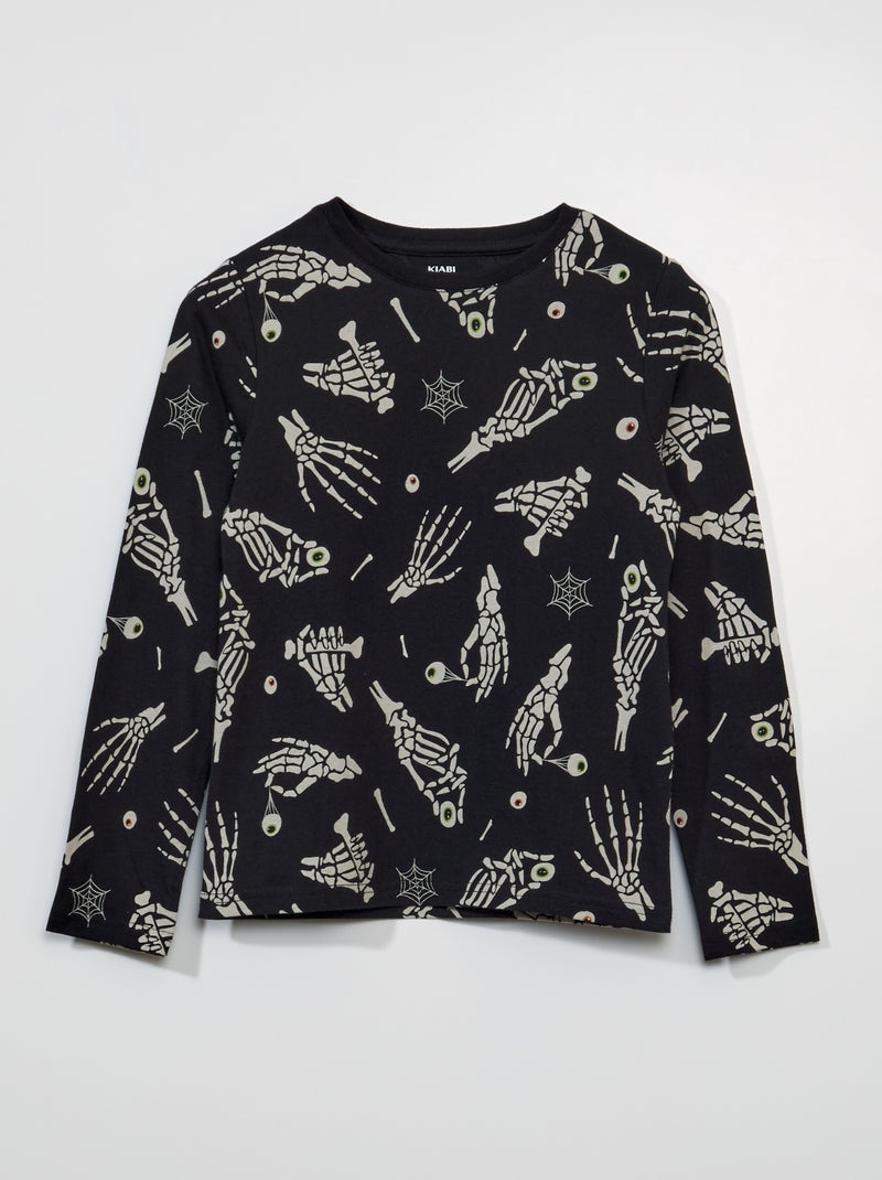 T-shirt com estampado 'halloween' PRETO - Kiabi