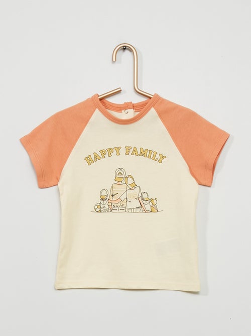 T-shirt com estampado 'happy family' - Kiabi