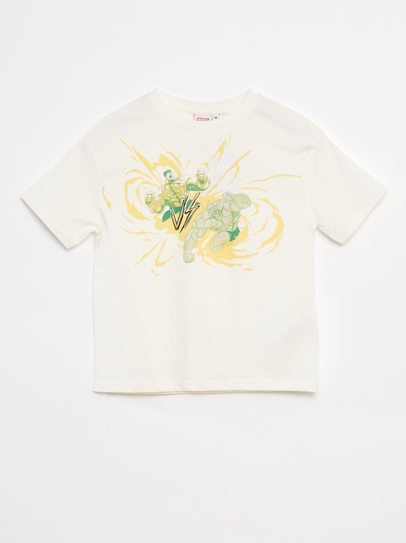 T-shirt com estampado 'Hulk' da 'Marvel' BRANCO - Kiabi