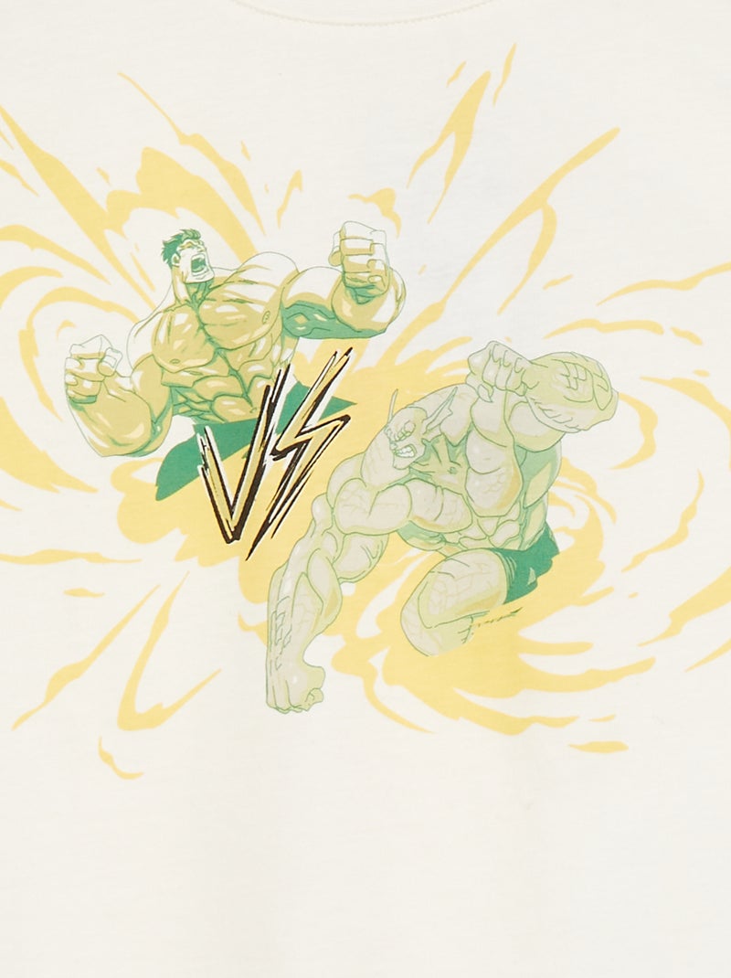T-shirt com estampado 'Hulk' da 'Marvel' BRANCO - Kiabi
