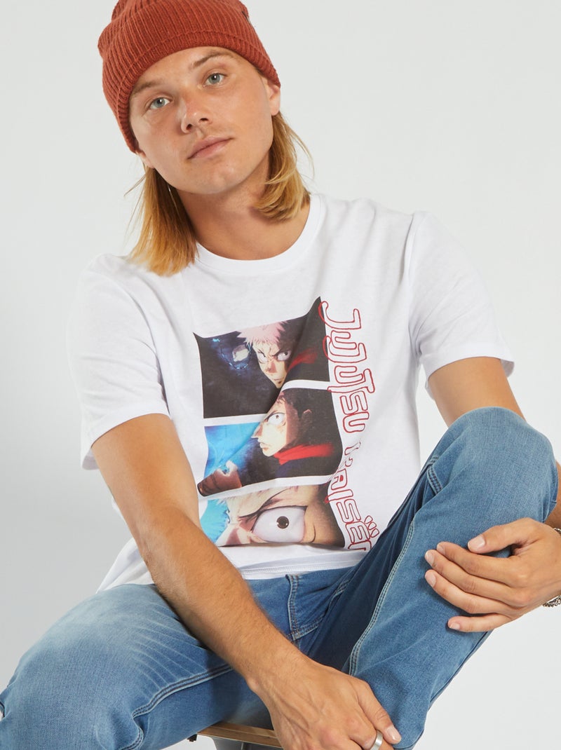 T-shirt com estampado 'Jujutsu Kaisen' Branco - Kiabi