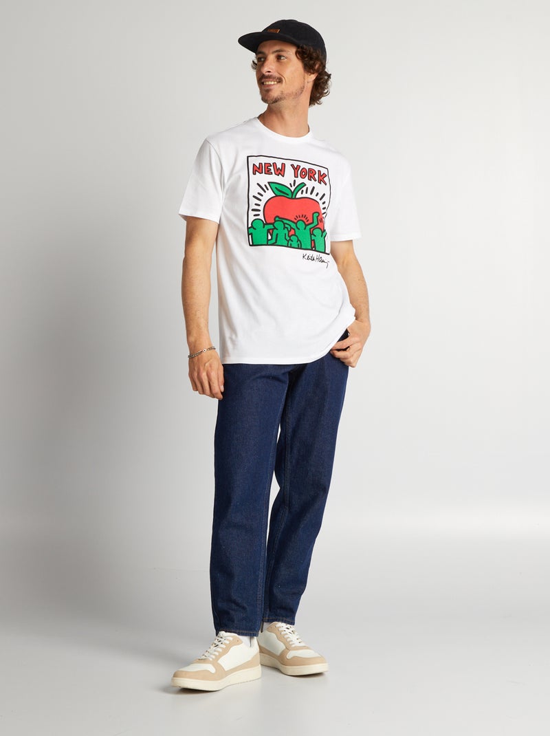 T-shirt com estampado 'Keith Haring' Branco - Kiabi