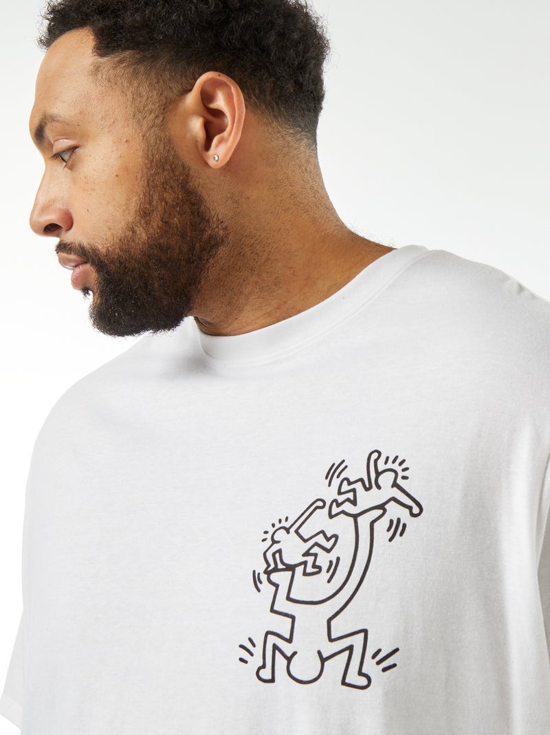 T-shirt com estampado 'Keith Haring' Branco - Kiabi