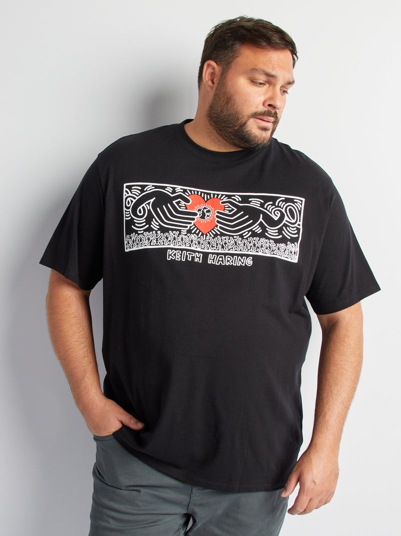 T-shirt com estampado 'Keith Haring' Preto - Kiabi