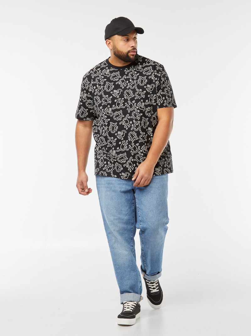 T-shirt com estampado 'Keith Haring' Preto - Kiabi