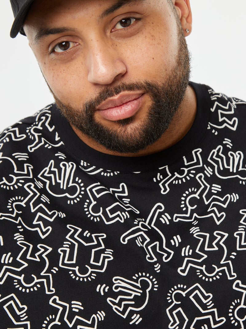 T-shirt com estampado 'Keith Haring' Preto - Kiabi