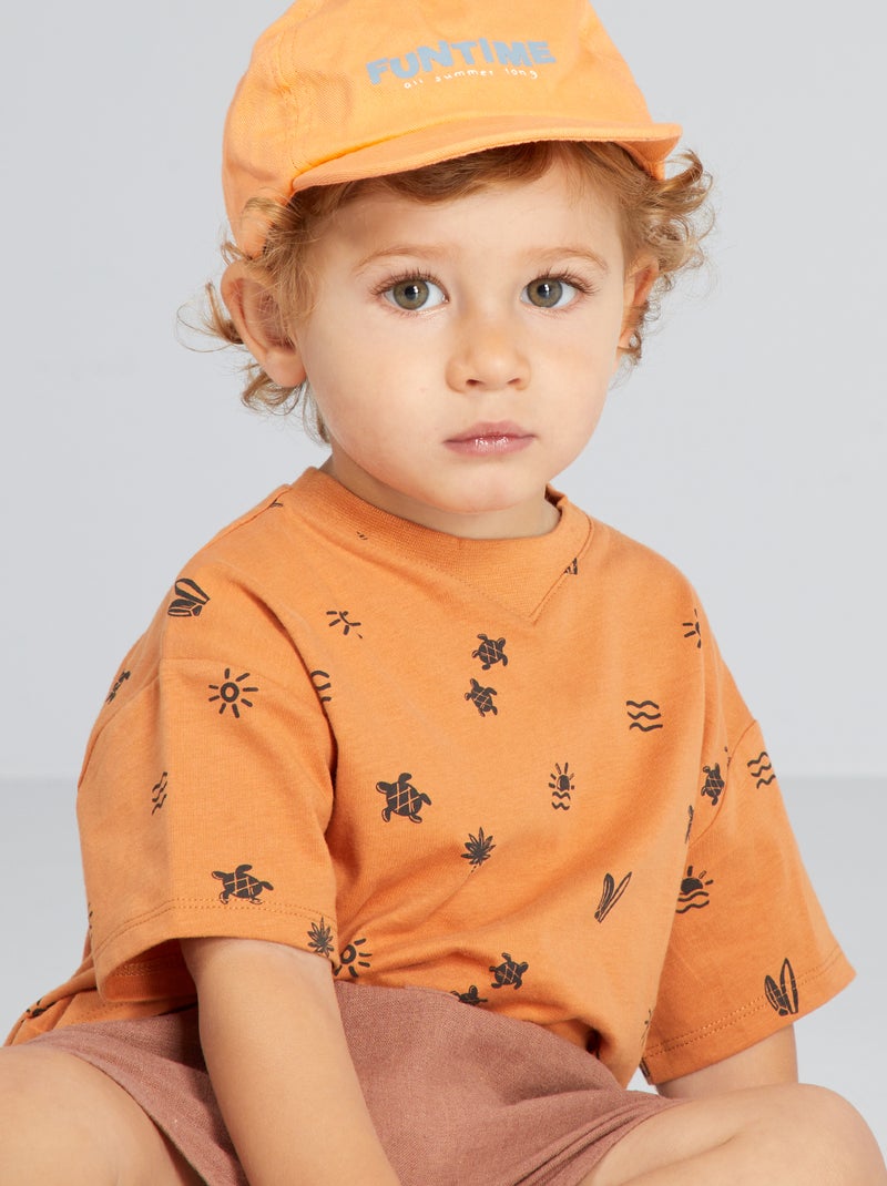 T-shirt com estampado LARANJA - Kiabi