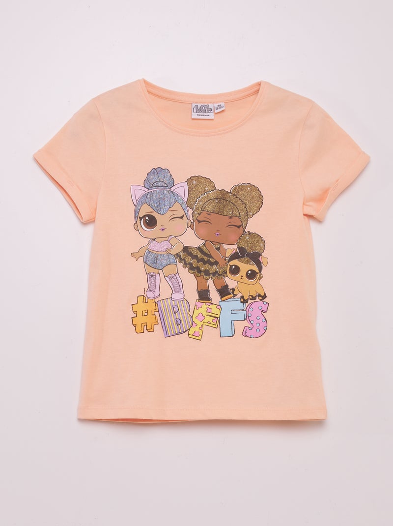 T-shirt com estampado 'LOL' LARANJA - Kiabi