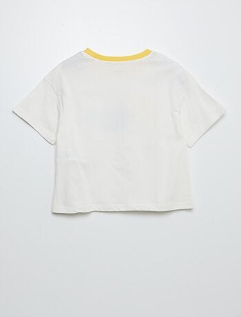 T-shirt com estampado, manga curta e gola redonda