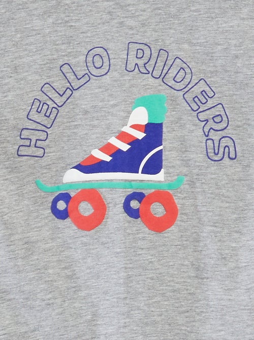 T-shirt com estampado, manga curta e gola redonda - Kiabi