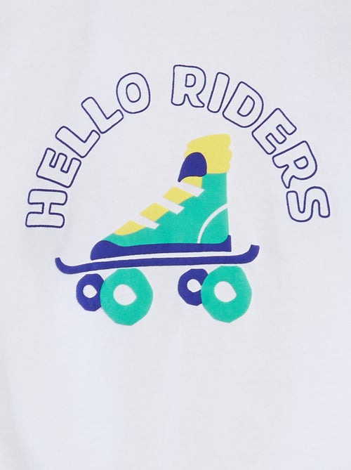 T-shirt com estampado, manga curta e gola redonda - Kiabi