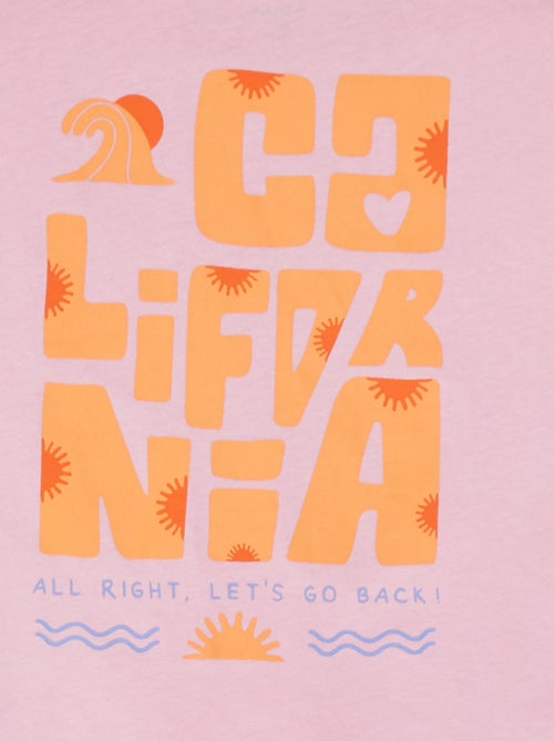 T-shirt com estampado, manga curta e gola redonda - Kiabi