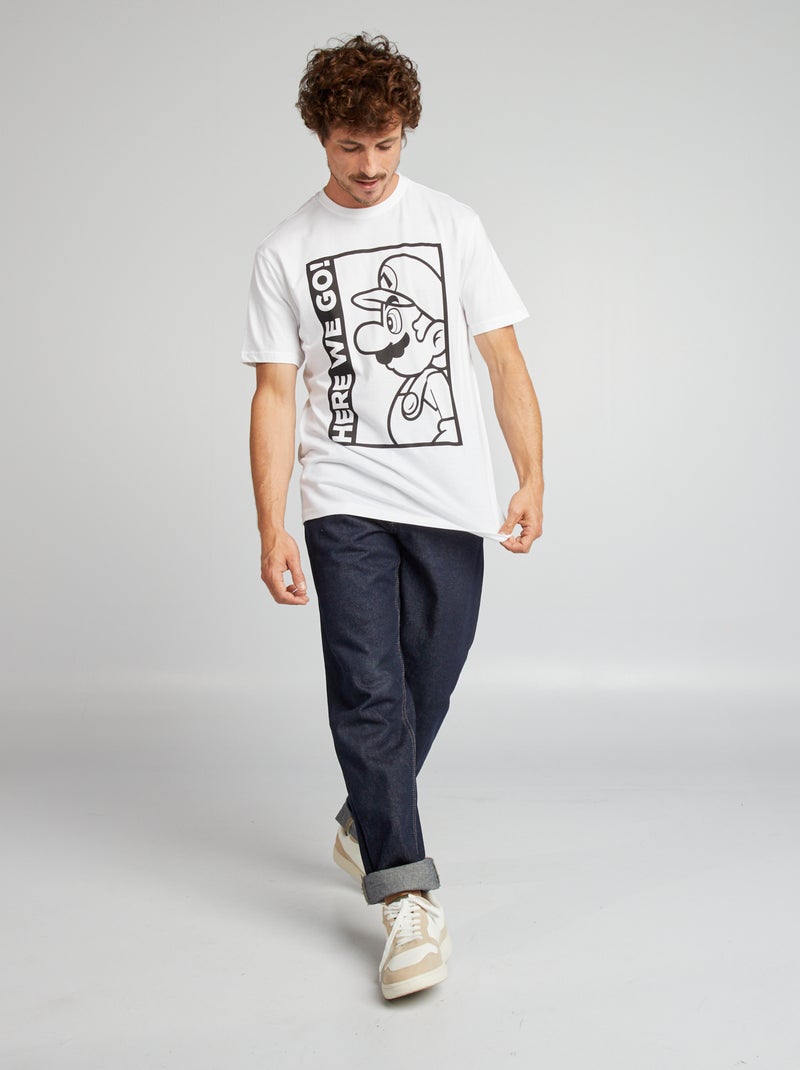 T-shirt com estampado 'Mario' Branco - Kiabi