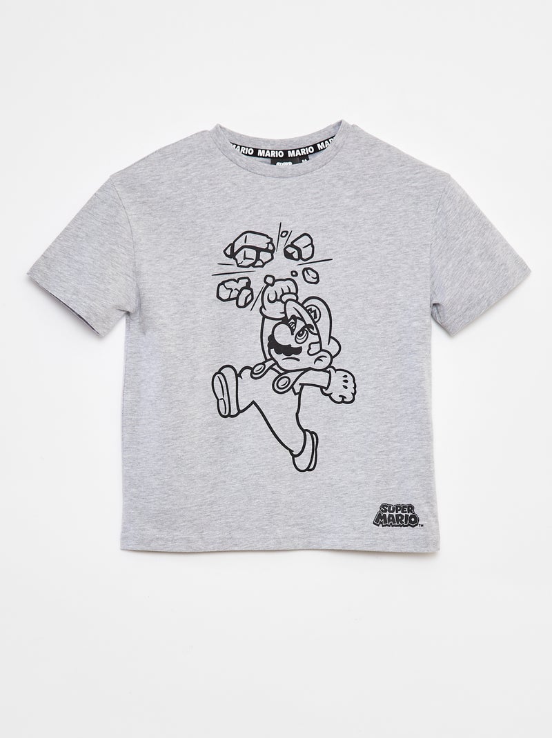T-shirt com estampado 'Mario' CINZA - Kiabi