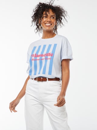 T-shirt com estampado 'Marseille' de manga curta