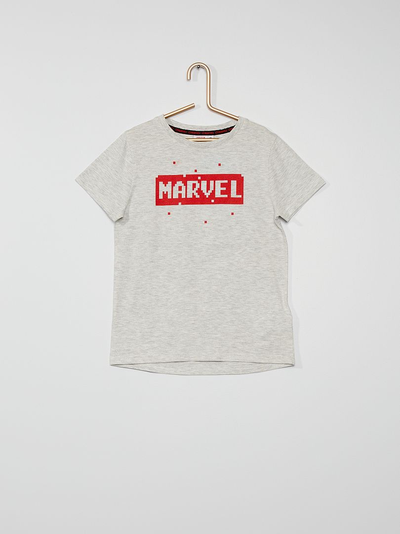 T-shirt com estampado 'Marvel' 'Pixel Art' CINZA - Kiabi