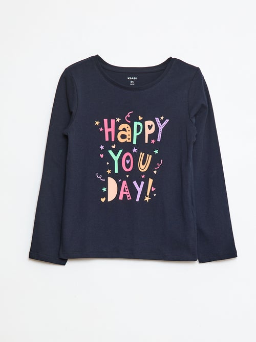 T-shirt com estampado mensagem - Kiabi