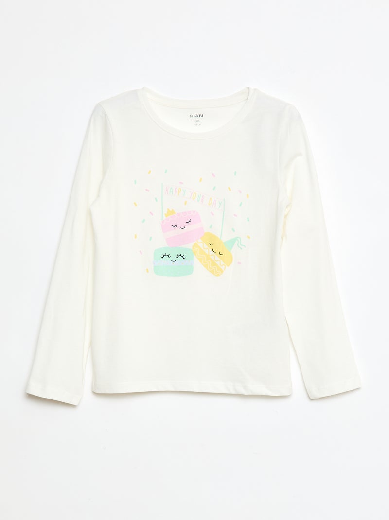 T-shirt com estampado mensagem Bege - Kiabi