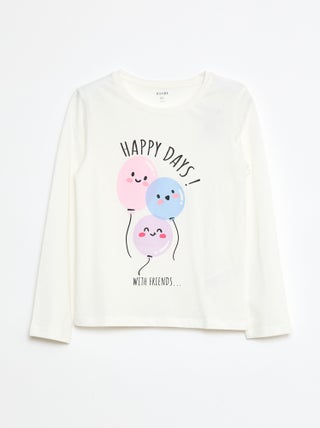 T-shirt com estampado mensagem
