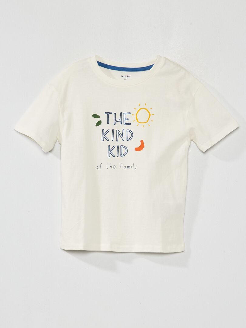 T-shirt com estampado mensagem BRANCO - Kiabi
