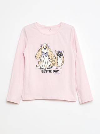 T-shirt com estampado mensagem