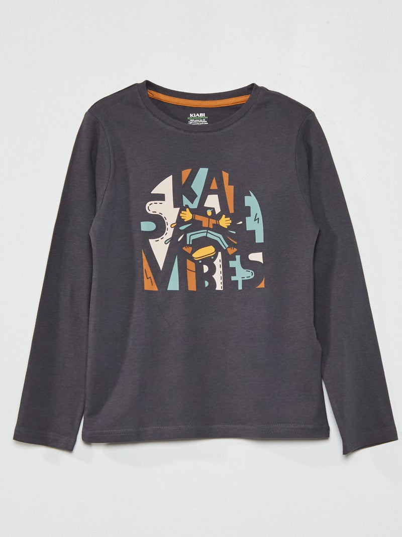 T-shirt com estampado 'Merry Rex-Mas' CINZA - Kiabi