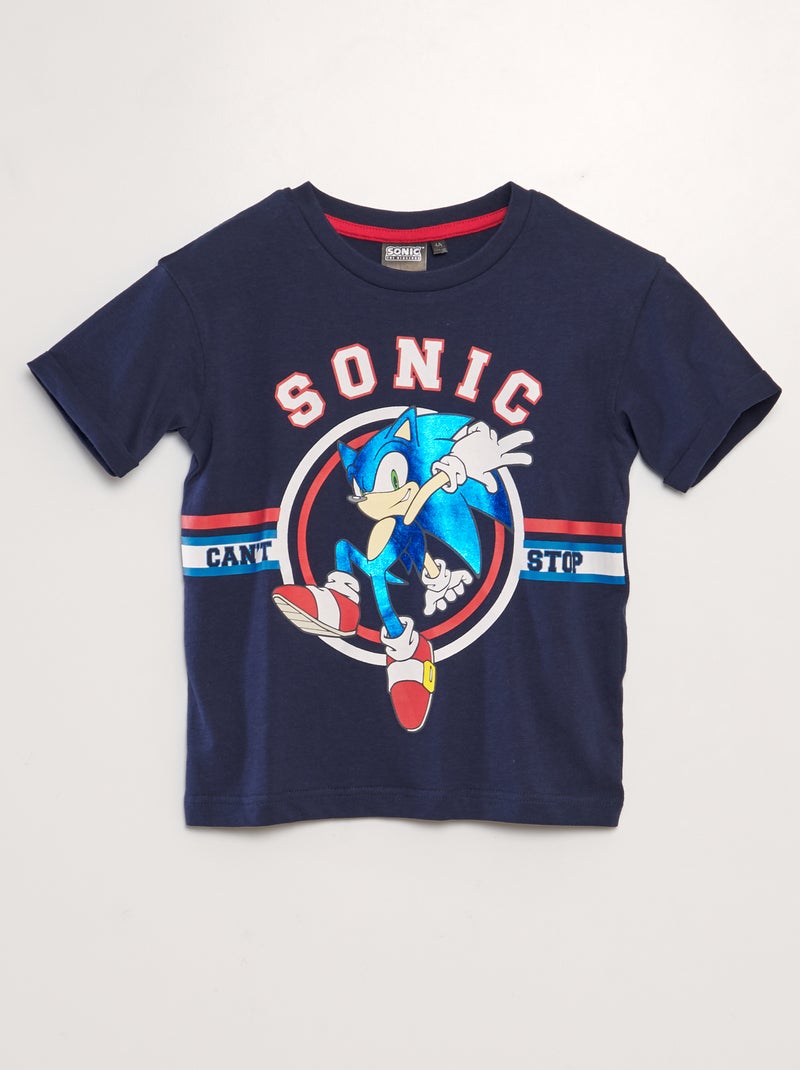 T-shirt com estampado metalizado 'Sonic' AZUL - Kiabi