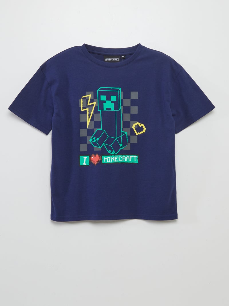 T-shirt com estampado 'Minecraft' AZUL - Kiabi