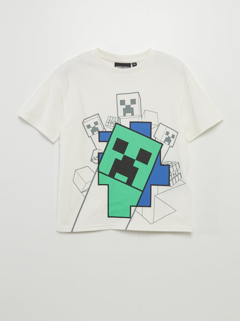 T-shirt com estampado 'Minecraft' BRANCO - Kiabi