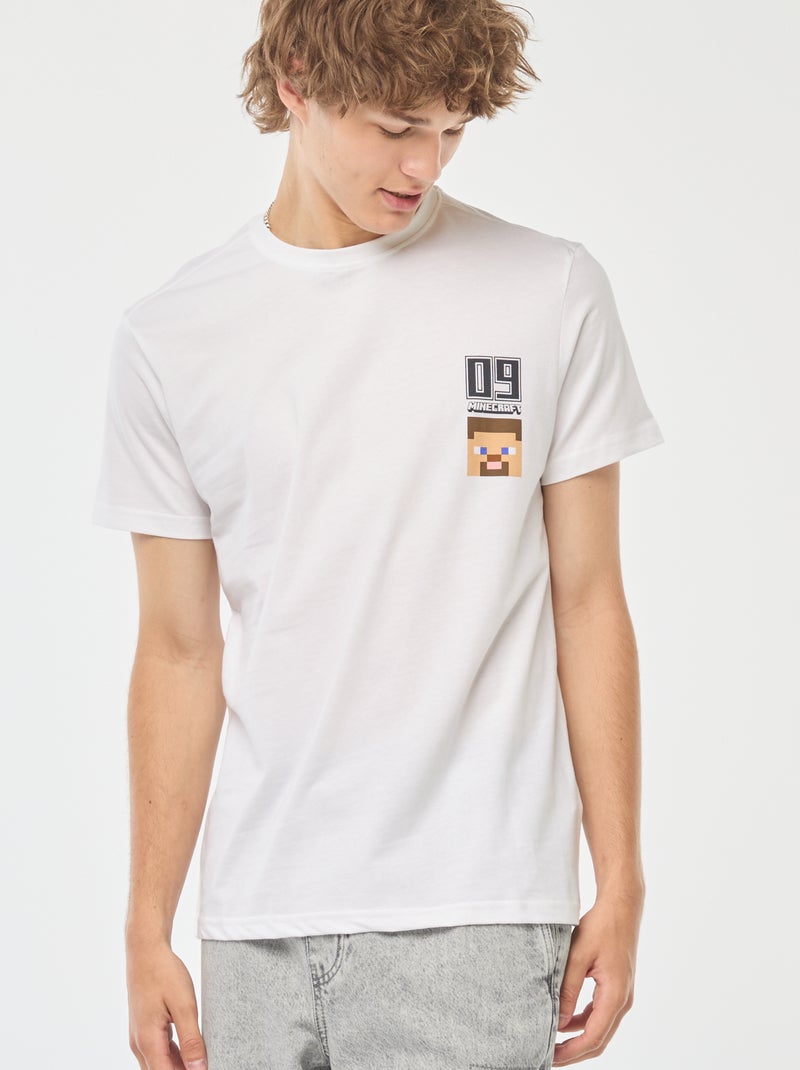T-shirt com estampado 'Minecraft' Branco - Kiabi
