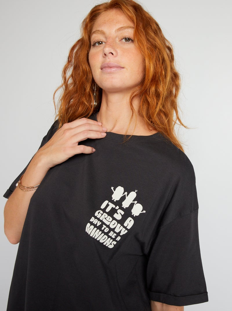 T-shirt com estampado 'Mínimos' PRETO - Kiabi
