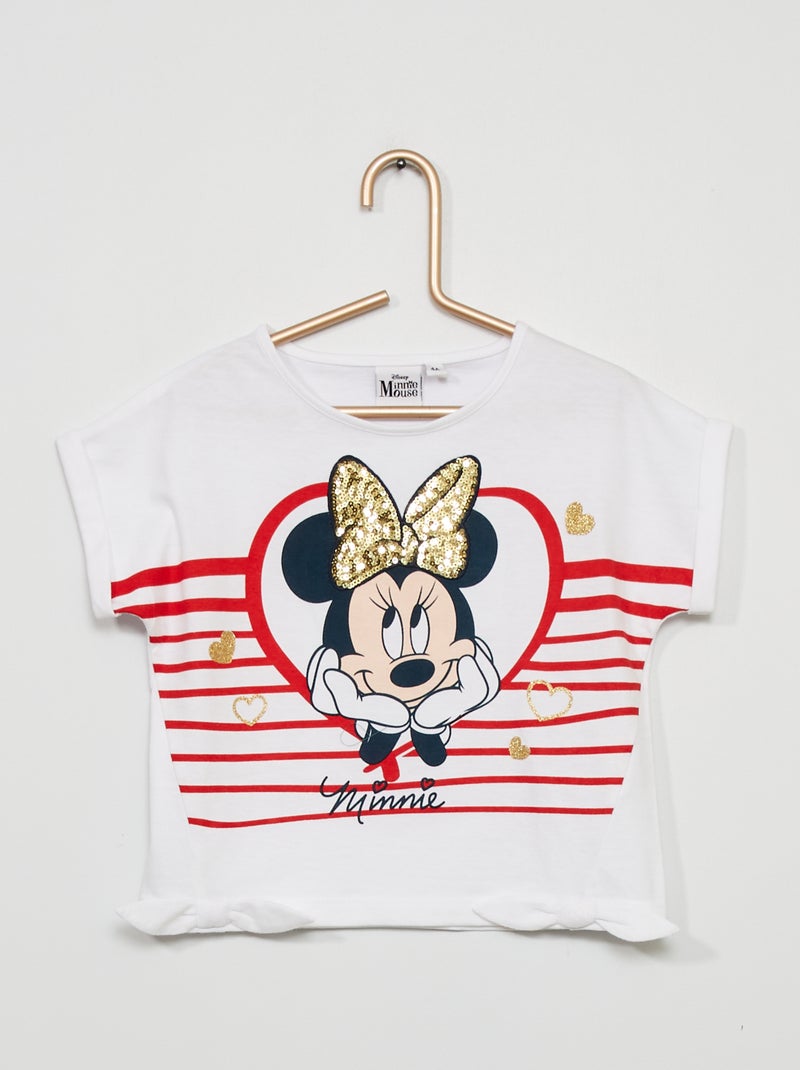 T-shirt com estampado 'Minnie' 'Disney' Branco - Kiabi