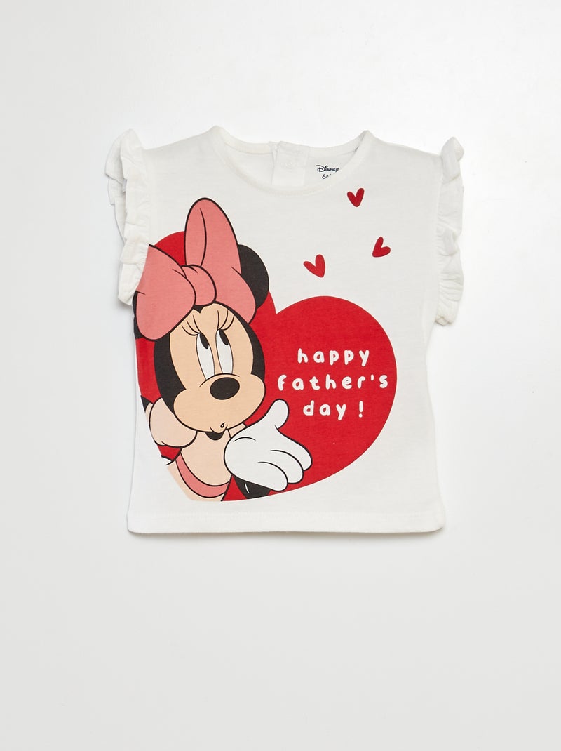 T-shirt com estampado 'Minnie' para o Dia do Pai BRANCO - Kiabi