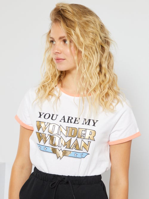 T-shirt com estampado 'Mulher-Maravilha' - Kiabi