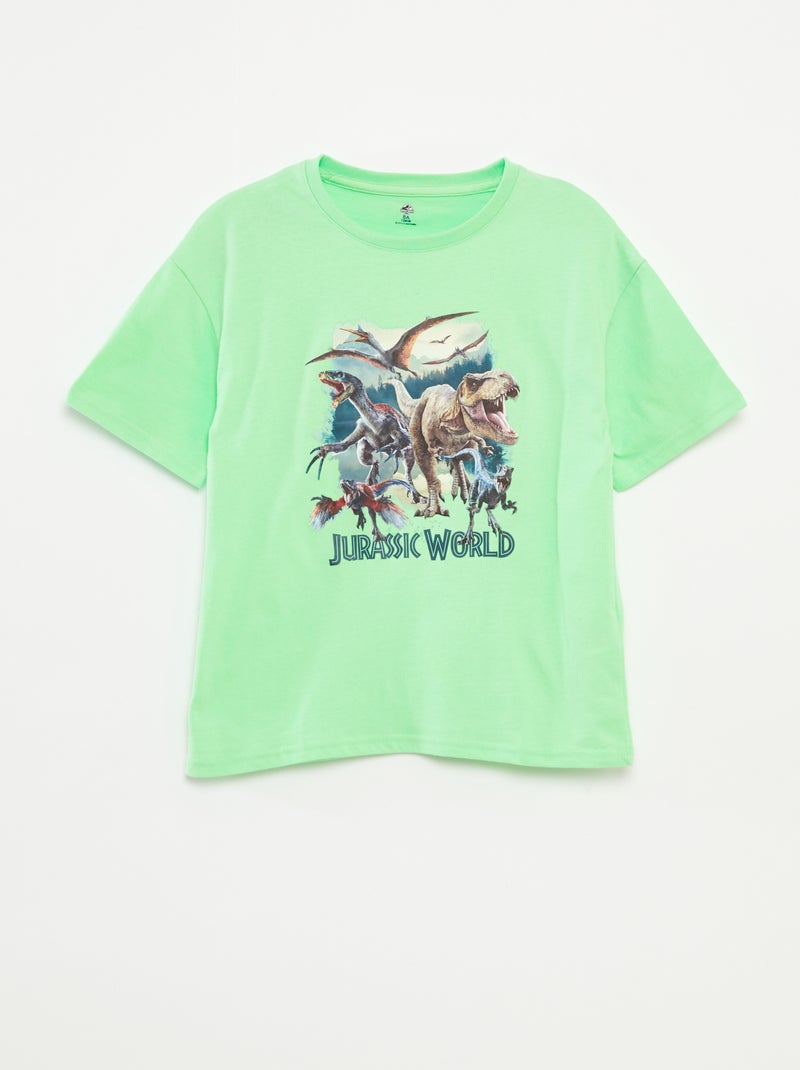 T-shirt com estampado 'Mundo Jurássico' VERDE - Kiabi