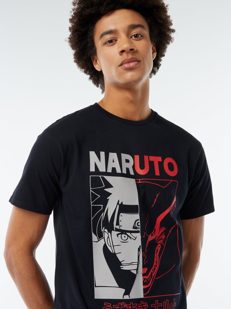 T-shirt com estampado 'Naruto' de manga curta Preto - Kiabi