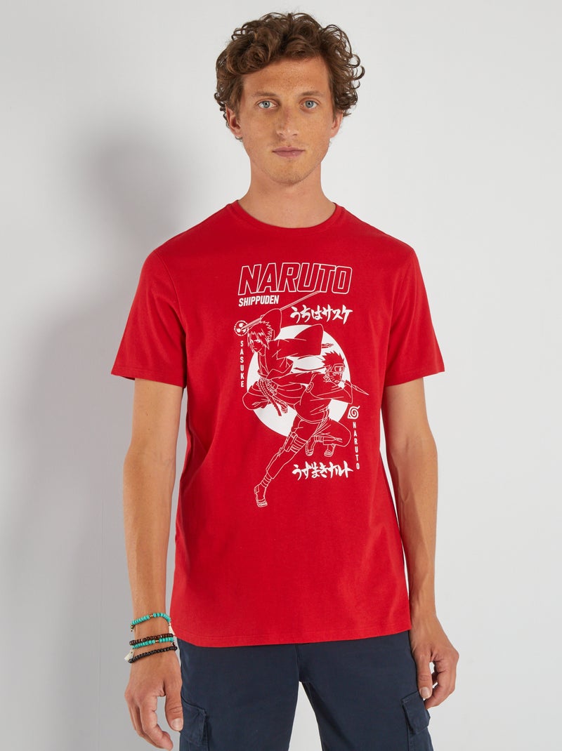 T-shirt com estampado 'Naruto' VERMELHO - Kiabi