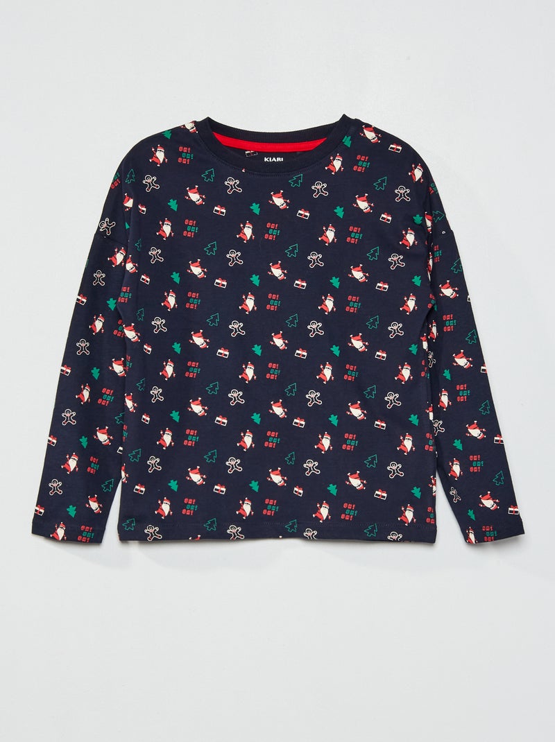 T-shirt com estampado 'Natal' AZUL - Kiabi