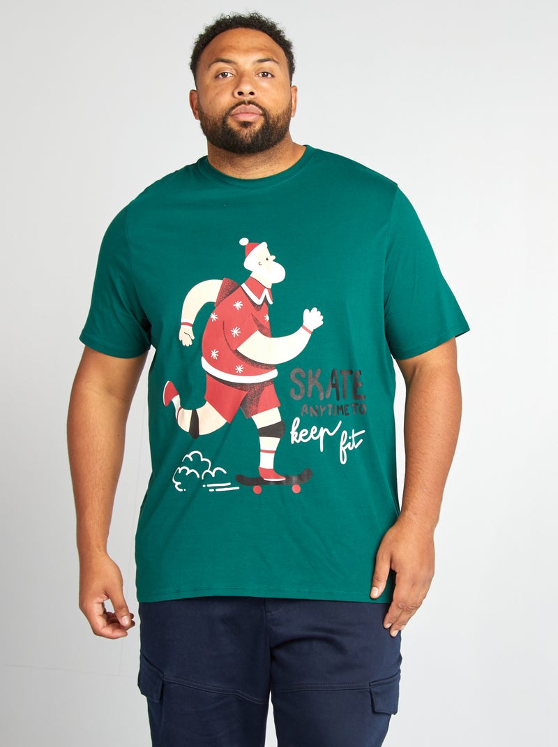 T-shirt com estampado 'Natal' BRANCO - Kiabi