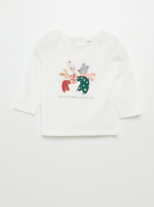 T-shirt com estampado 'Natal' - Kiabi