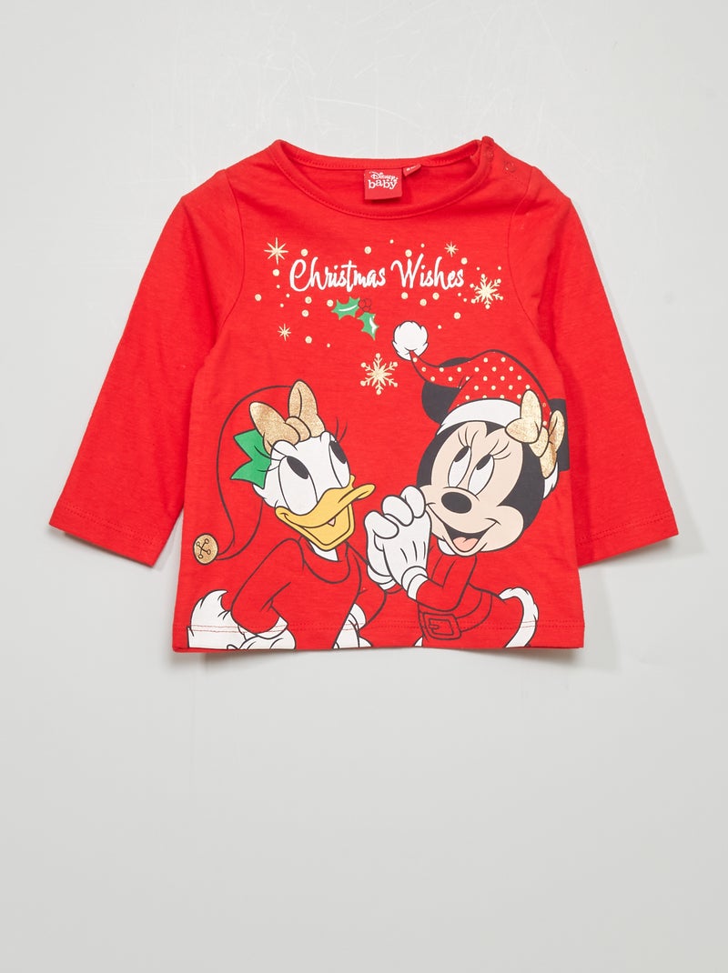 T-shirt com estampado 'Natal' da 'Disney' Vermelho - Kiabi