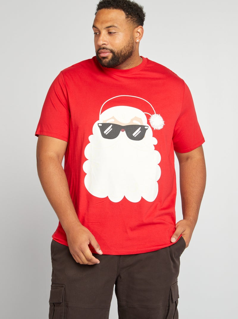 T-shirt com estampado 'Natal' VERMELHO - Kiabi