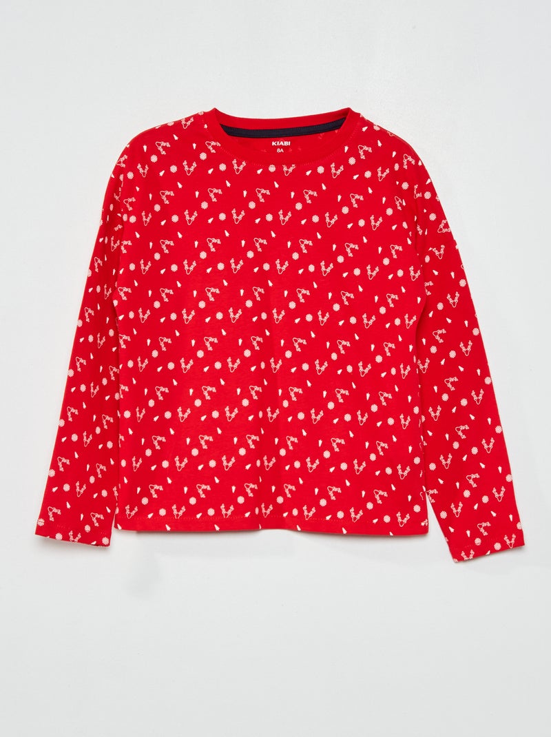 T-shirt com estampado 'Natal' VERMELHO - Kiabi