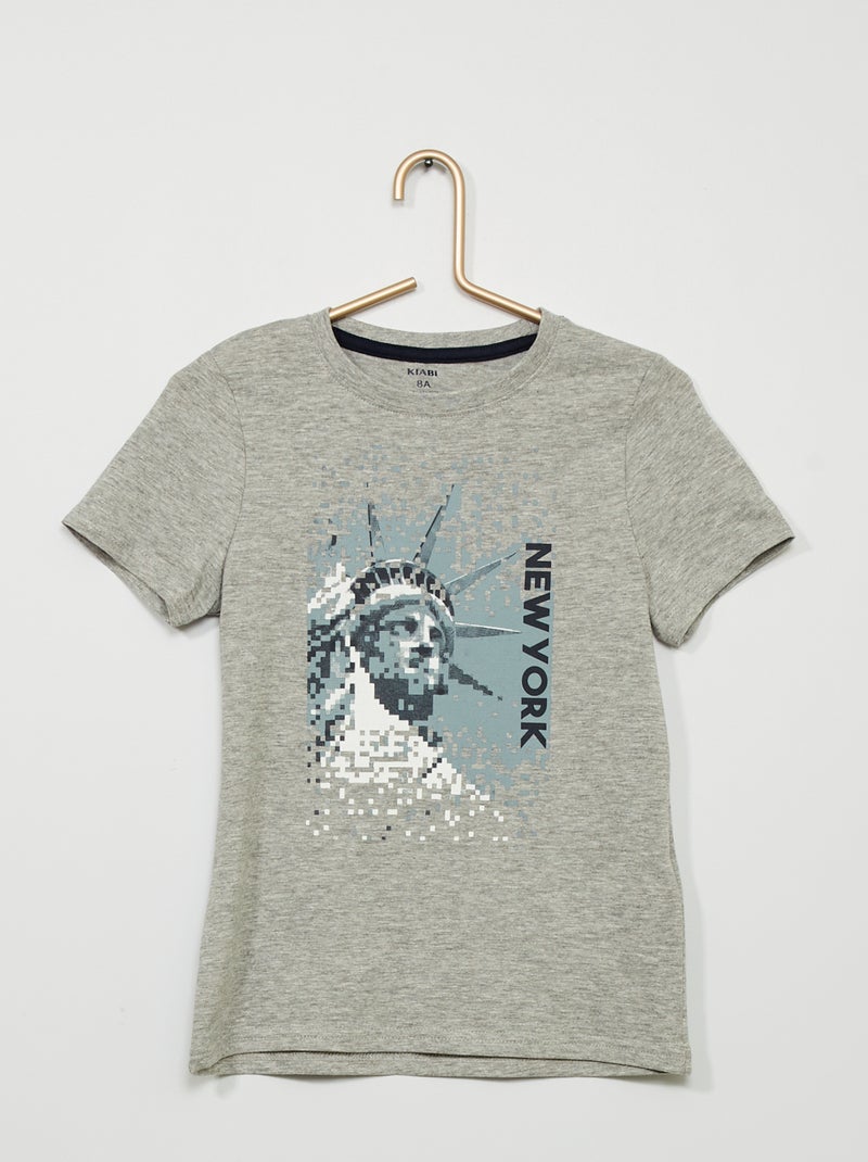 T-shirt com estampado 'New York' CINZA - Kiabi