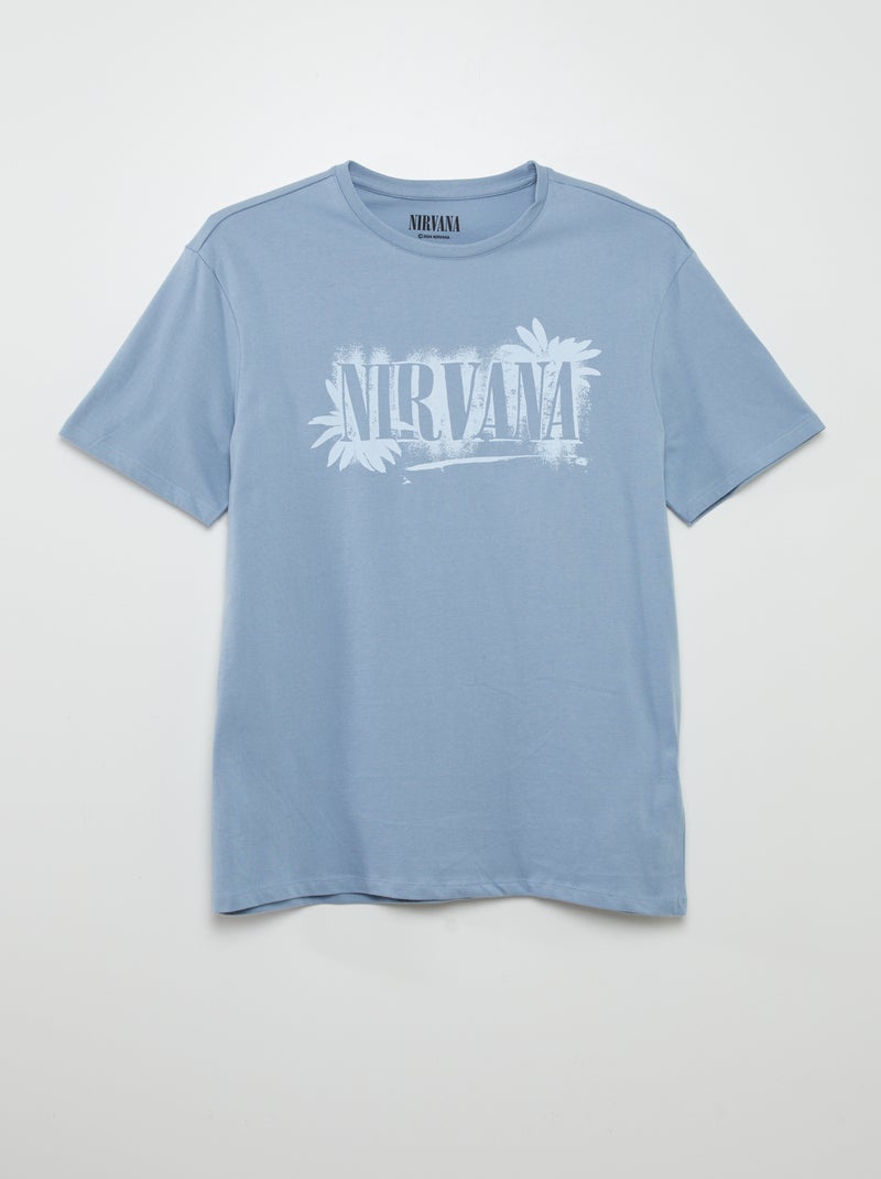 T-shirt com estampado 'Nirvana' AZUL - Kiabi