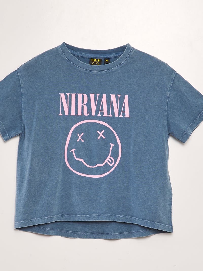 T-shirt com estampado 'Nirvana' AZUL - Kiabi