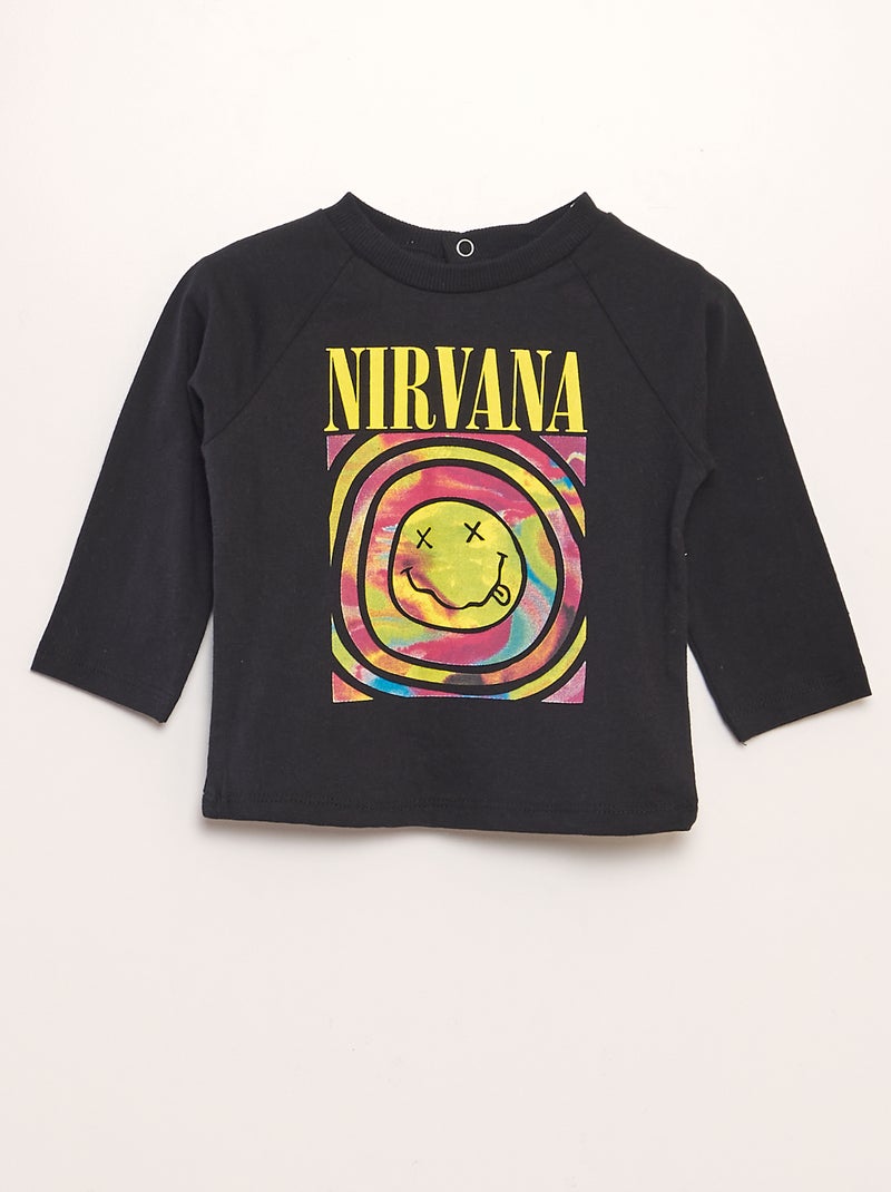 T-shirt com estampado 'Nirvana' PRETO - Kiabi