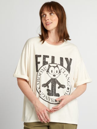 T-shirt com estampado 'O Gato Félix'