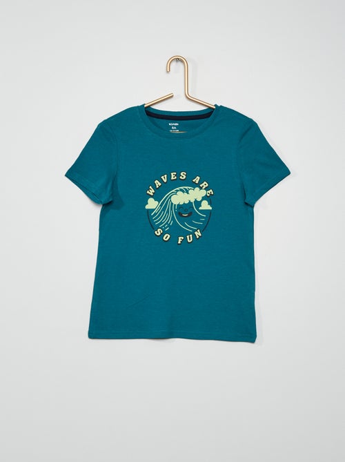 T-shirt com estampado 'ondas' - Kiabi